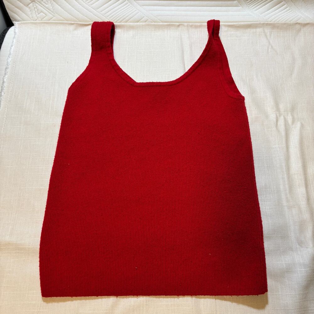 A New Day Womens S Red Knit Tank Top Sleeveless Scoop Neck Sweater Target